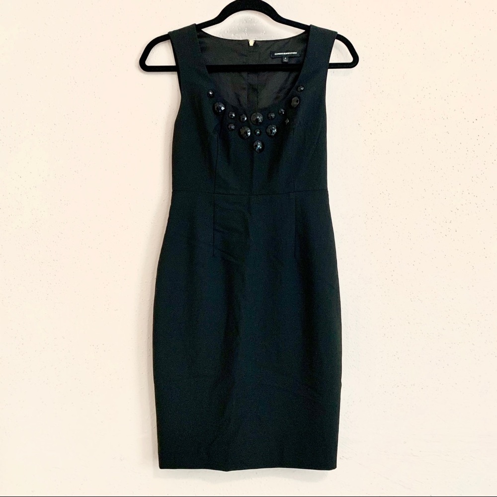 Express Black Sheath Dress w/ Gold Exposed